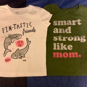 Carters t-shirts *sharks *mom